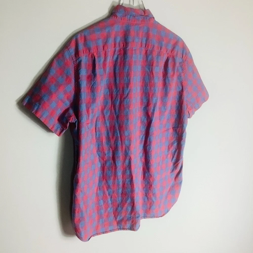 J.Crew Men's‎ Classic Gingham Button Down Short Sleeve Shirt XL